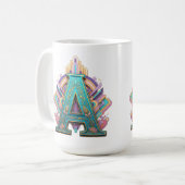 Decoratieve hoofdletter "A" met Art Deco Flair Koffiemok (Voorkant links)