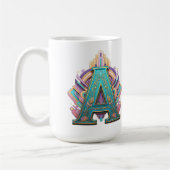 Decoratieve hoofdletter "A" met Art Deco Flair Koffiemok (Links)