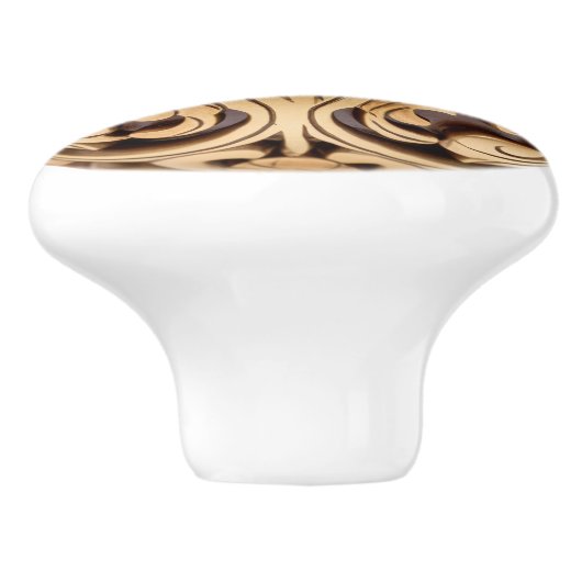 Decoratieve houten bloemen scrollwork orb keramische knop (Zijkant)