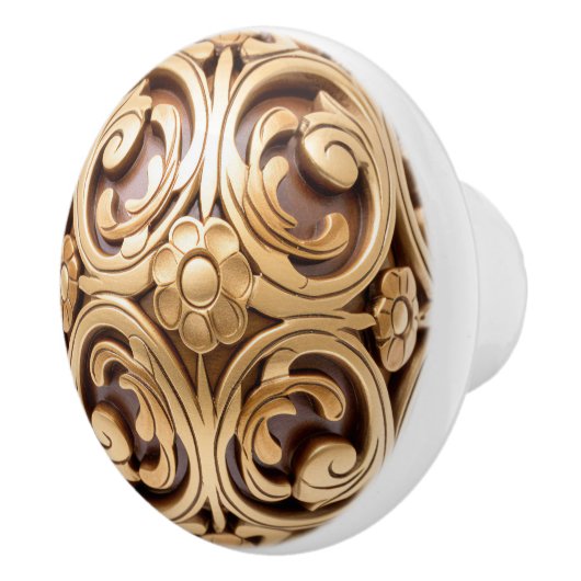 Decoratieve houten bloemen scrollwork orb keramische knop (Rechts)