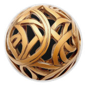 Decoratieve houten scrollwork orb keramische knop (Voorkant)
