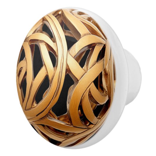 Decoratieve houten scrollwork orb keramische knop (Rechts)