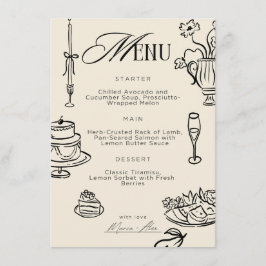 Decoratieve Huwelijksmenu – Elegante Beige Viering Menu