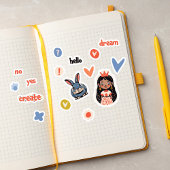 Decoratieve Illustraties Stickers Set