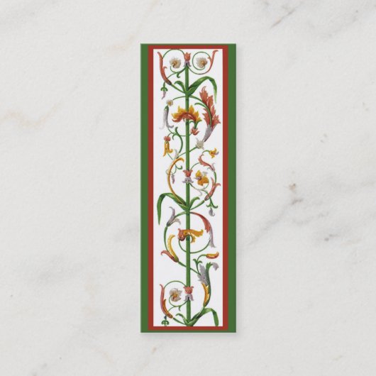 Decoratieve Italiaans Ironwork Bladwijzer Profiel  Mini Visitekaartje (Voorkant)