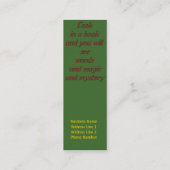 Decoratieve Italiaans Ironwork Bladwijzer Profiel  Mini Visitekaartje (Achterkant)