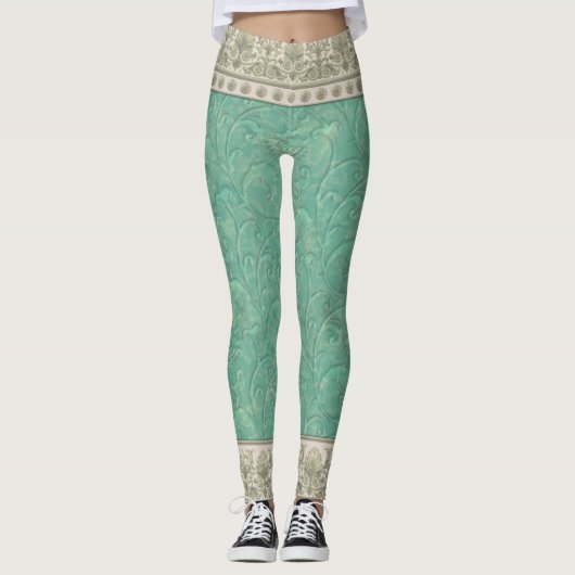 Decoratieve jade leggings (Voorkant)