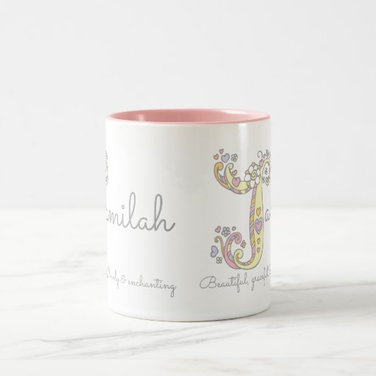 Decoratieve Jamilah of J naam betekent mok (Center)