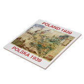 DECORATIEVE KAART 1939 VAN POLEN TILE 3 TEGELTJE (Zijkant)