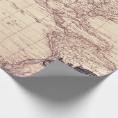 Decoratieve  kaart, retro wereldkaarten patroon cadeaupapier (Hoek)