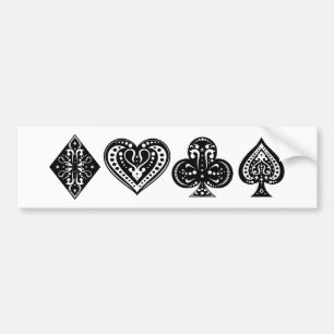 Decoratieve kaartsuite bumpersticker