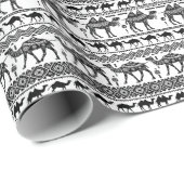 Decoratieve kamelen naadloos patroonontwerp cadeaupapier (Rol Hoek)