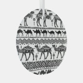 Decoratieve kamelen naadloos patroonontwerp glas ornament (Voorkant Rechts)