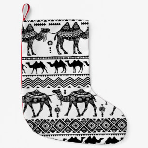 Decoratieve kamelen naadloos patroonontwerp kleine kerstsok