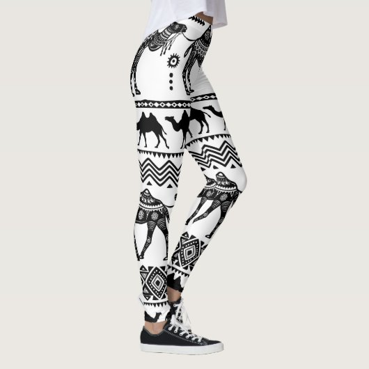 Decoratieve kamelen naadloos patroonontwerp leggings (Rechts)