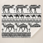 Decoratieve kamelen naadloos patroonontwerp sherpa deken (Voorkant (horizontaal))