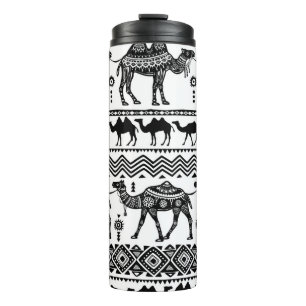 Decoratieve kamelen naadloos patroonontwerp thermosbeker