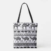 Decoratieve kamelen naadloos patroonontwerp tote bag (Achterkant)
