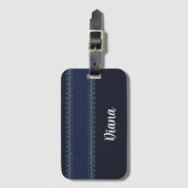 Decoratieve kant afdrukken op blauw bagagelabel (Voorkant (verticaal))
