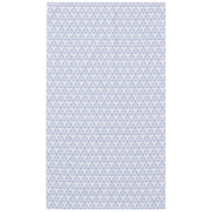 Decoratieve kanten driehoeken blauw wit tafelkleed