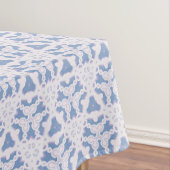 Decoratieve kanten driehoeken blauw wit tafelkleed (Voorbeeld)