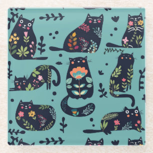 Decoratieve katten glazen onderzetter