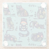 Decoratieve katten glazen onderzetter (Achterkant)