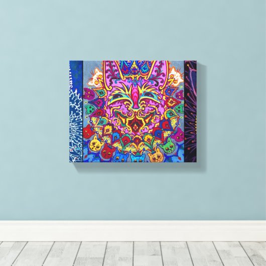 Decoratieve katten van Louis Wain Canvas Afdruk (Insitu (Houten vloer))