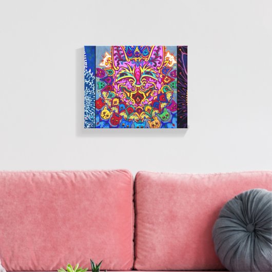 Decoratieve katten van Louis Wain Canvas Afdruk (Insitu (Woonkamer))