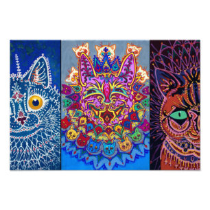 Decoratieve katten van Louis Wain Foto Afdruk