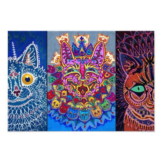 Decoratieve katten van Louis Wain Foto Afdruk (Voorkant)