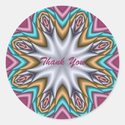 Decoratieve keleidoscoop Dank u stickers (Voorkant)