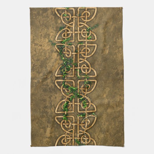 Decoratieve Keltische knobbels met jaloezie Theedoek (Verticaal)