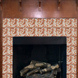 Decoratieve Keramische tegel, roest & witte blader Tegeltje