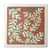 Decoratieve Keramische tegel, roest & witte blader Tegeltje (Voorkant)