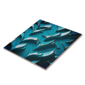 Decoratieve keramische Tegel " Turquoise Waves VI" Tegeltje (Zijkant)