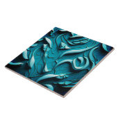 Decoratieve keramische Tegel " Turquoise Waves XII Tegeltje (Zijkant)