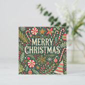 Decoratieve kerst feestdagenkaart (Staand voorkant)