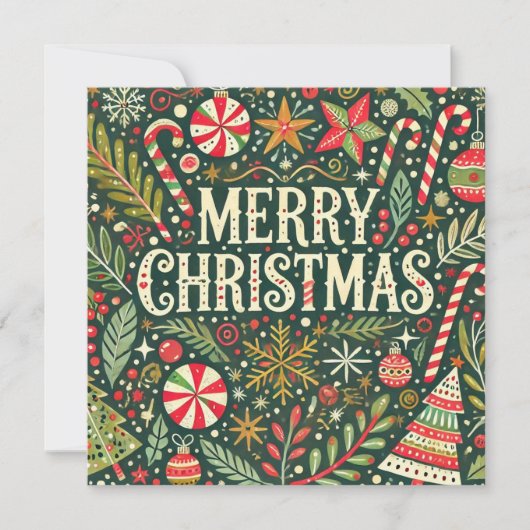Decoratieve kerst feestdagenkaart (Voorkant)