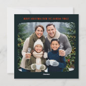 Decoratieve kerst holly bessen en roodborstjes feestdagenkaart (Achterkant)