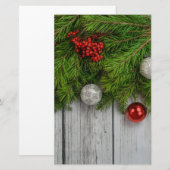 Decoratieve kerstachtergrond briefpapier (Voorkant / Achterkant)