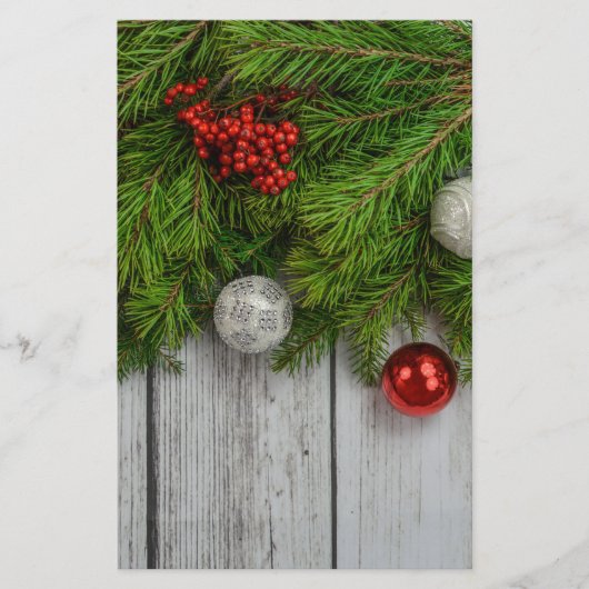 Decoratieve kerstachtergrond briefpapier (Voorkant)