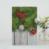 Decoratieve kerstachtergrond briefpapier (Staand voorkant)