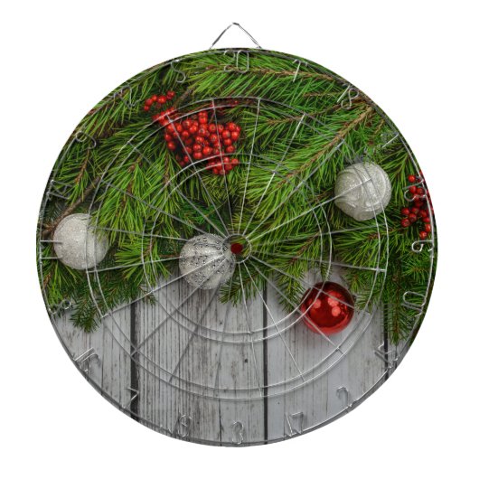 Decoratieve kerstachtergrond dartbord (Voorkant)