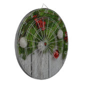 Decoratieve kerstachtergrond dartbord (Voorkant Links)