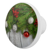 Decoratieve kerstachtergrond keramische knop (Rechts)