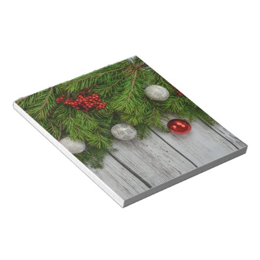 Decoratieve kerstachtergrond notitieblok (Schuin)