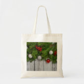 Decoratieve kerstachtergrond tote bag (Voorkant)