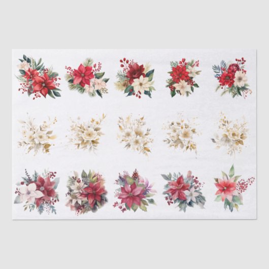 Decoratieve Kerstbloemen voor schelpendecoupeerwer Tissuepapier (Voorkant)