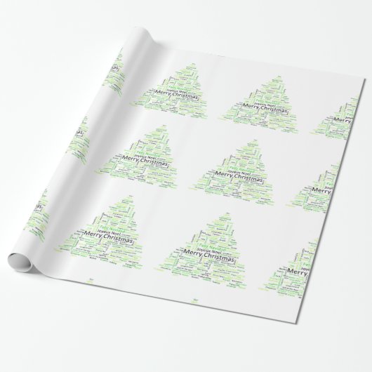 Decoratieve kerstboom cadeaupapier (Uitgerold)